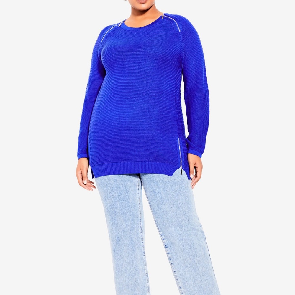 Zip detail pullover sweater
